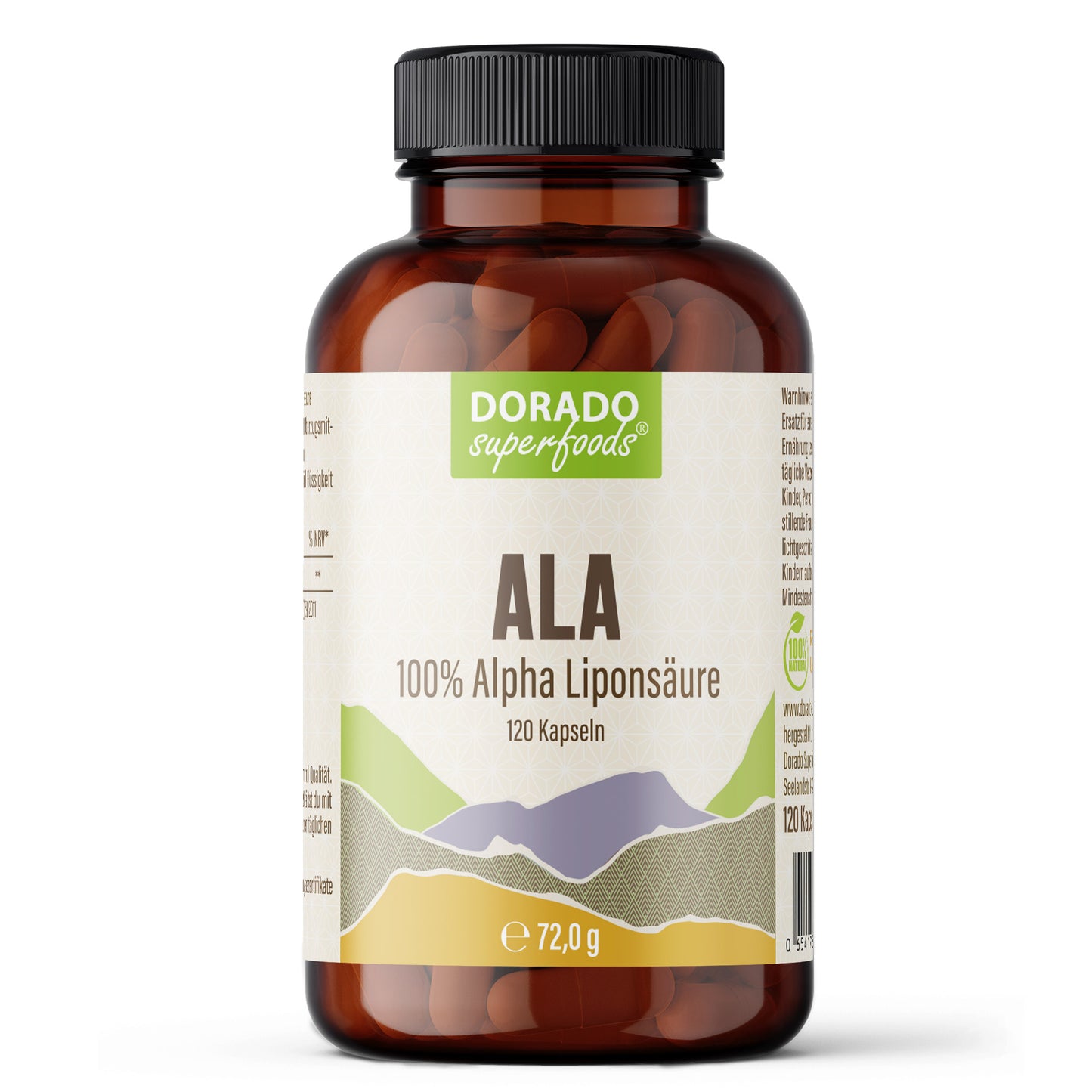 ALA – Alpha-Liponsäure Kapseln 500 mg | 120 Stück – 4 Monate Vorrat
