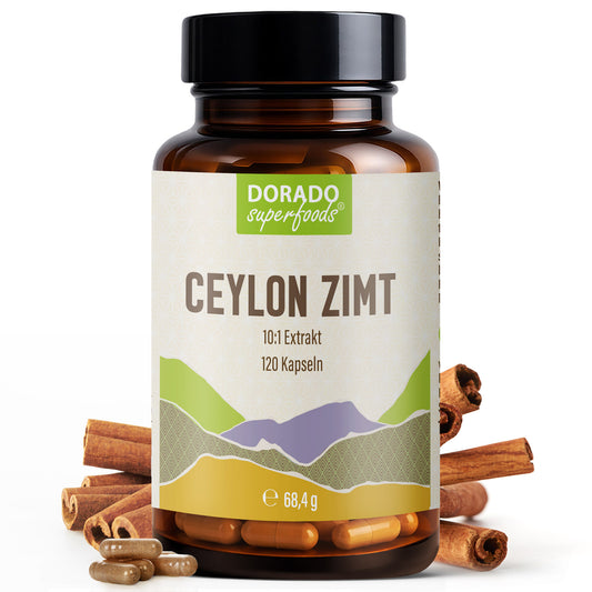 Ceylon Zimt Kapseln – 470 mg Rindenextrakt | 10 % Polyphenole – 120 Stück 4-Monatsvorrat