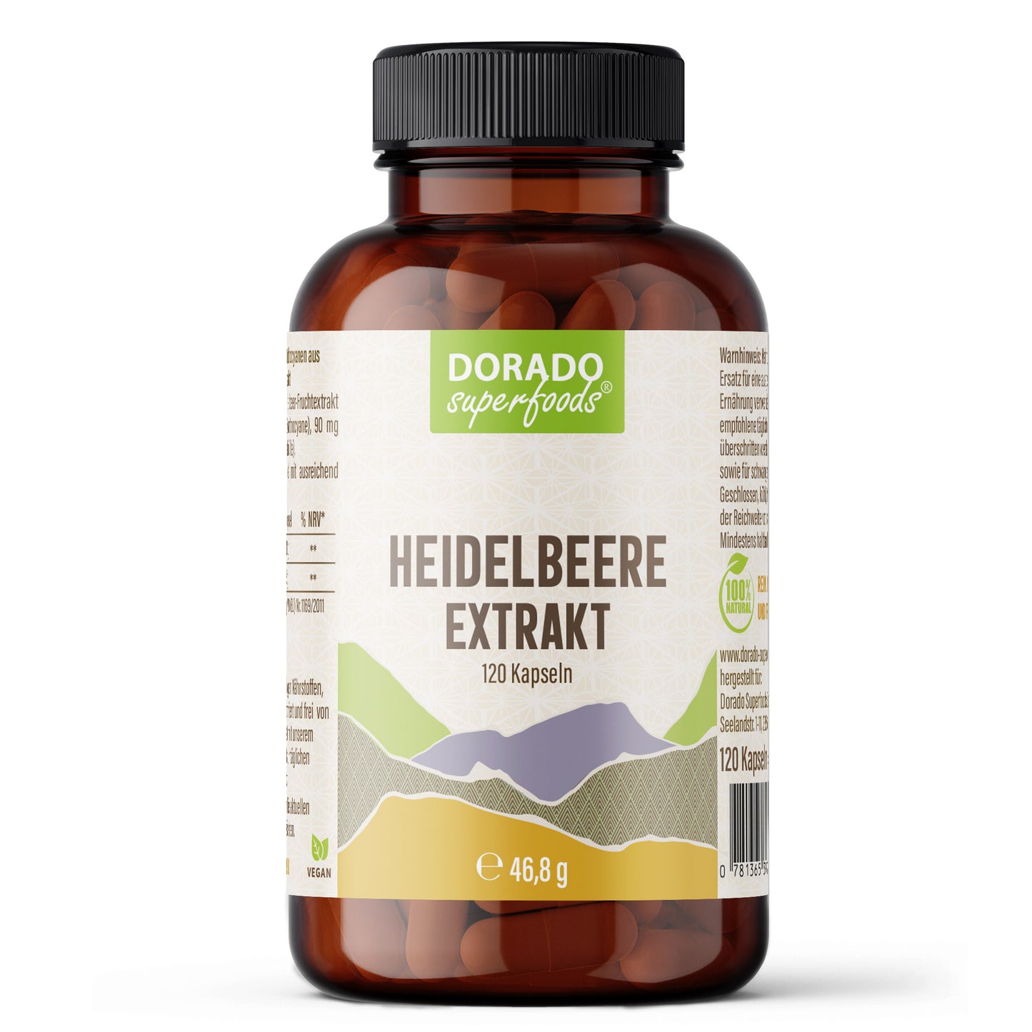 Heidelbeer Extrakt Kapseln –  300 mg – 25% Anthocyane | 120 Stück – 4 Monatsvorrat