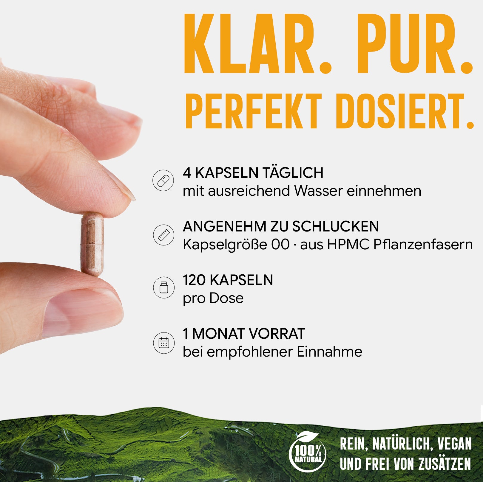 Brennnesselwurzel Kapseln hochdosiert | 400mg | 10:1 Extrakt | 120 vegane Kapseln