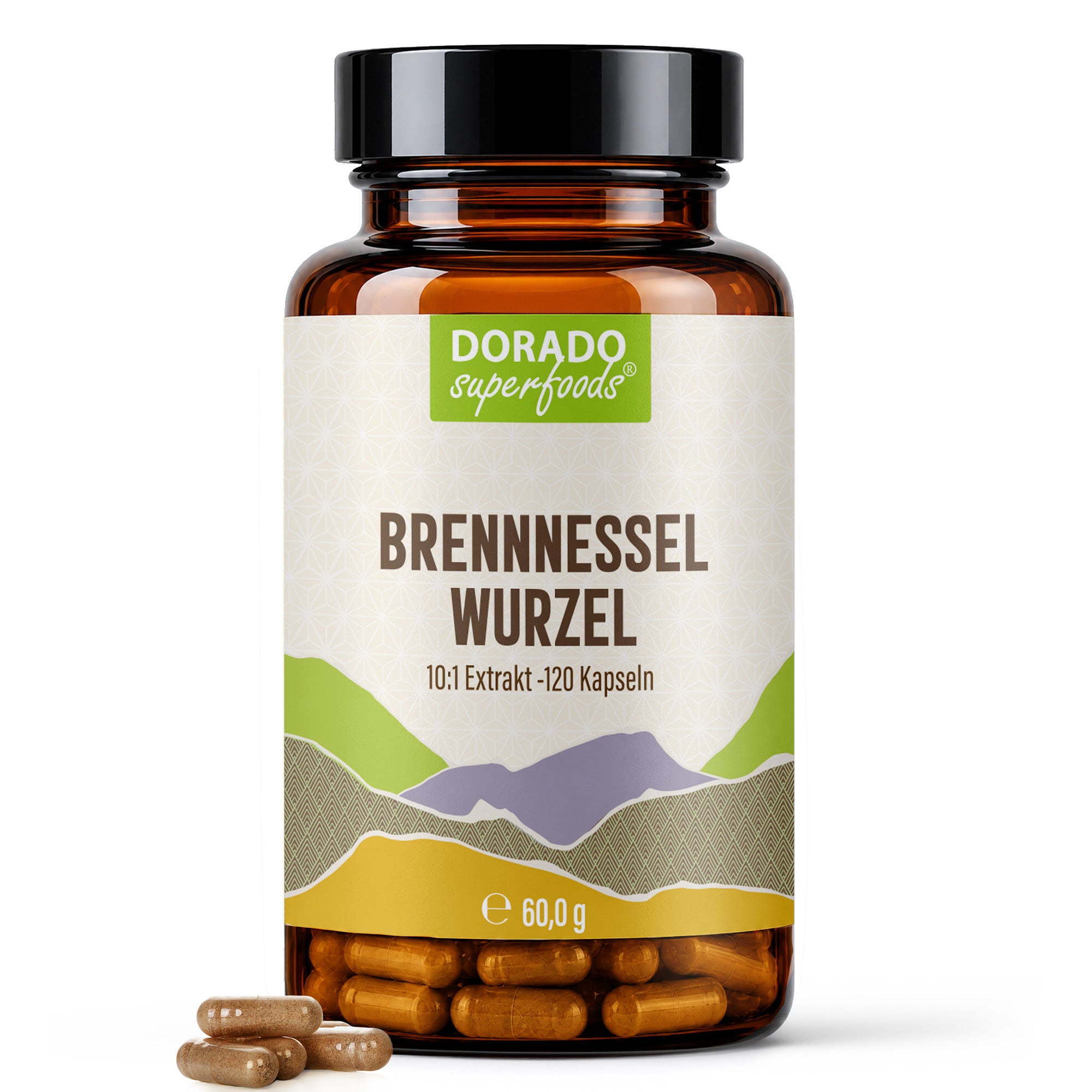 Brennnesselwurzel Kapseln hochdosiert | 400mg | 10:1 Extrakt | 120 vegane Kapseln