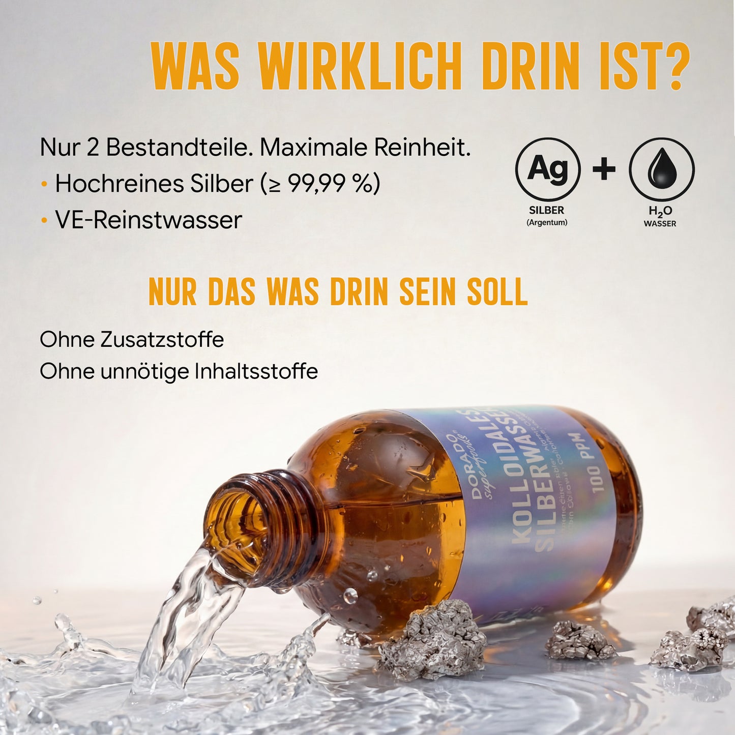 kolloidales Silber Silberwasser 100 PPM - 250 ml