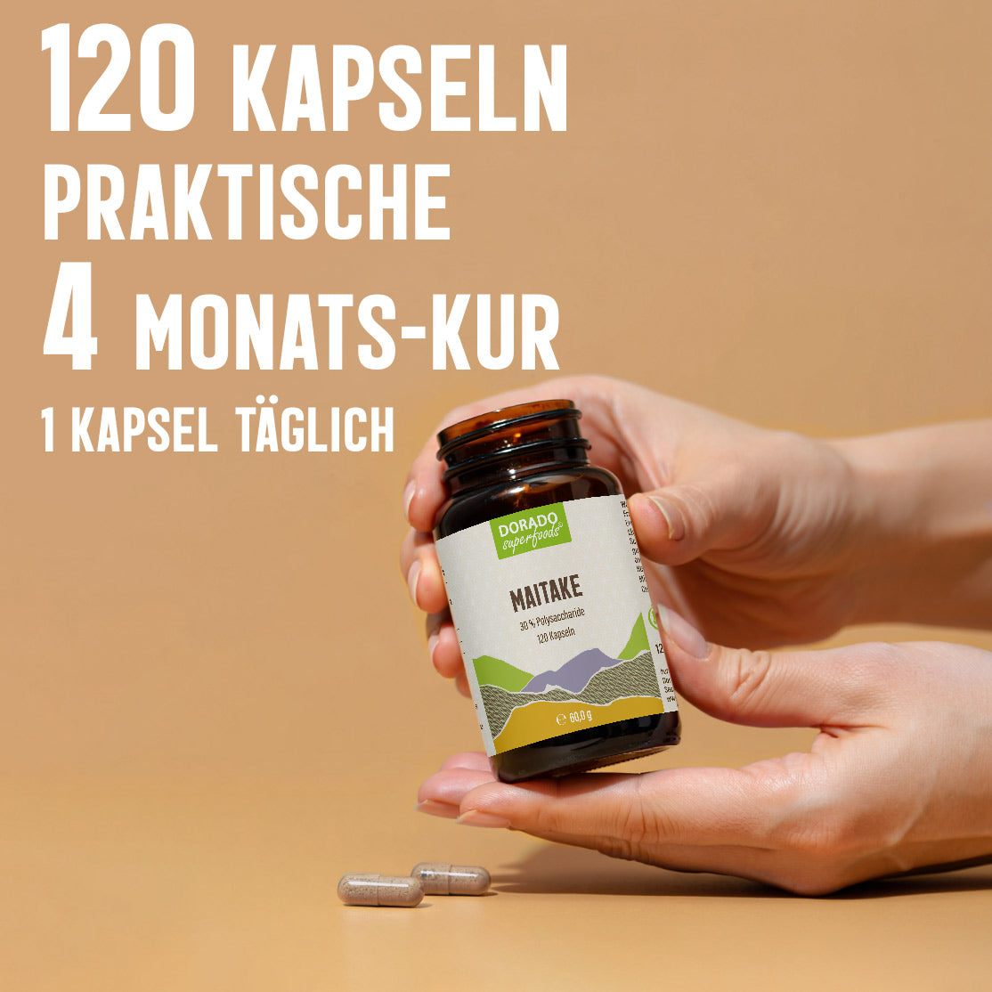 Maitake Extrakt Kapseln 30% Polysaccharide - 120 Stück, 1320 mg Tagesportion