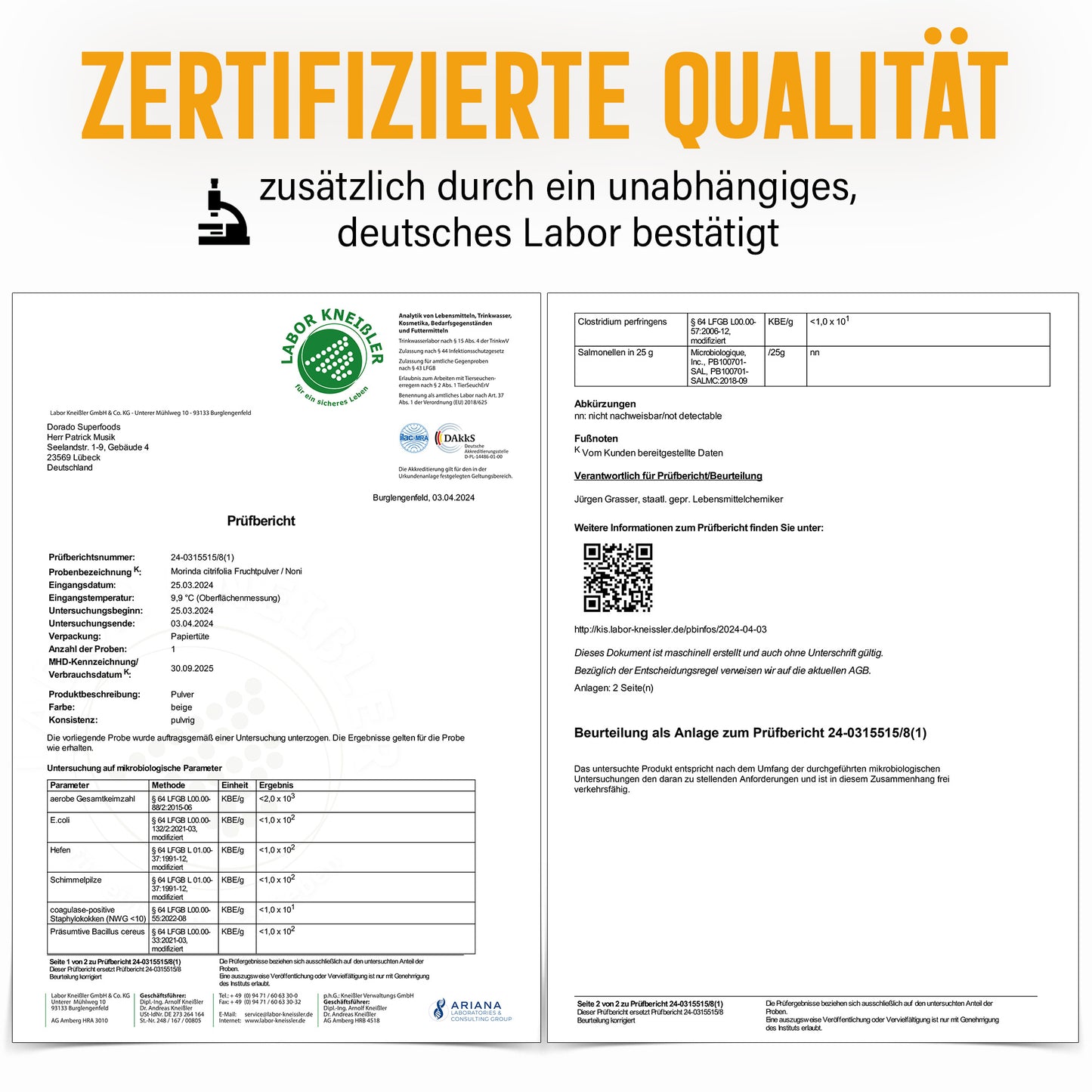 Noni Kapseln - 120 Stück, 1500 mg Tagesportion