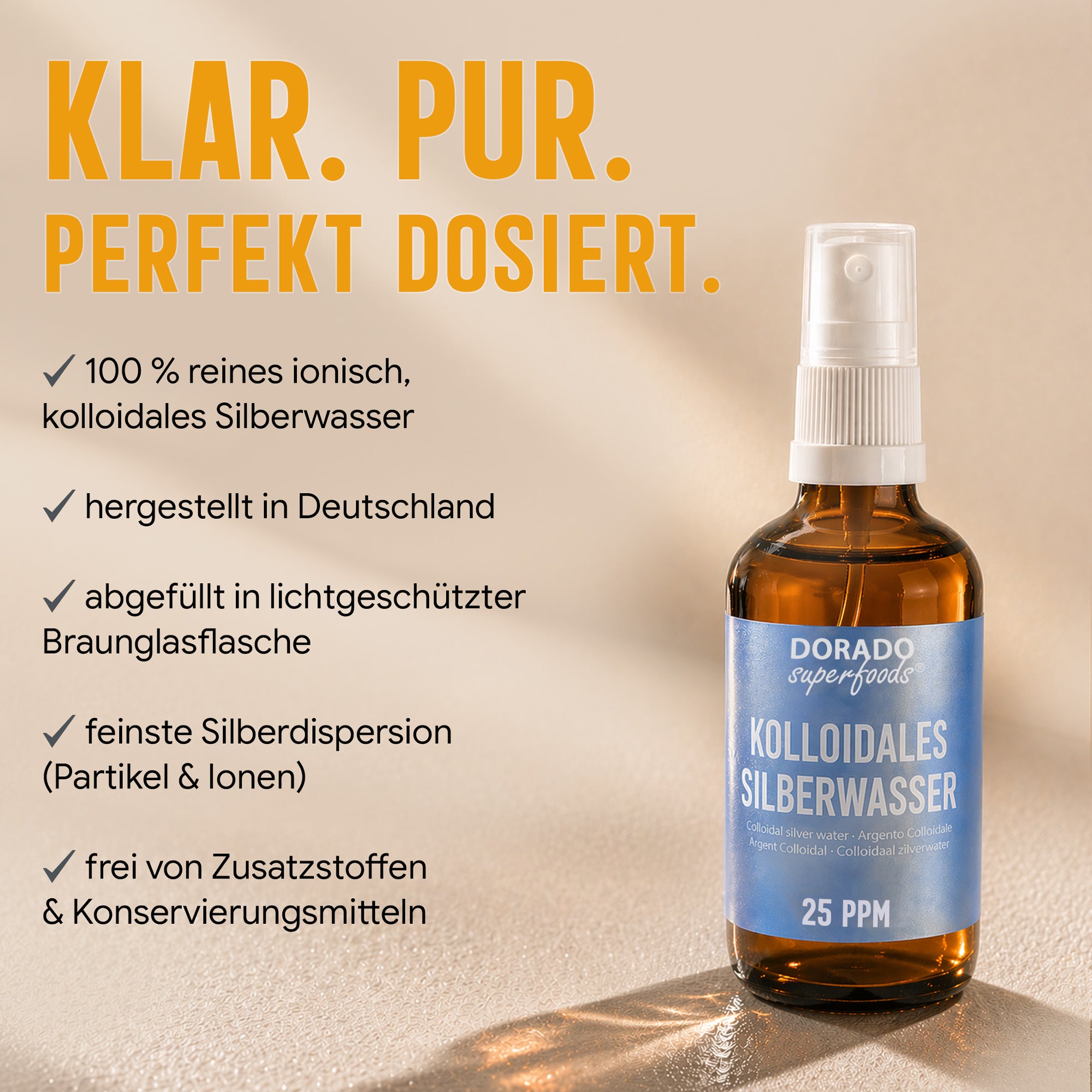 kolloidales Silber Silberwasser 25 PPM Spray - 100 ml