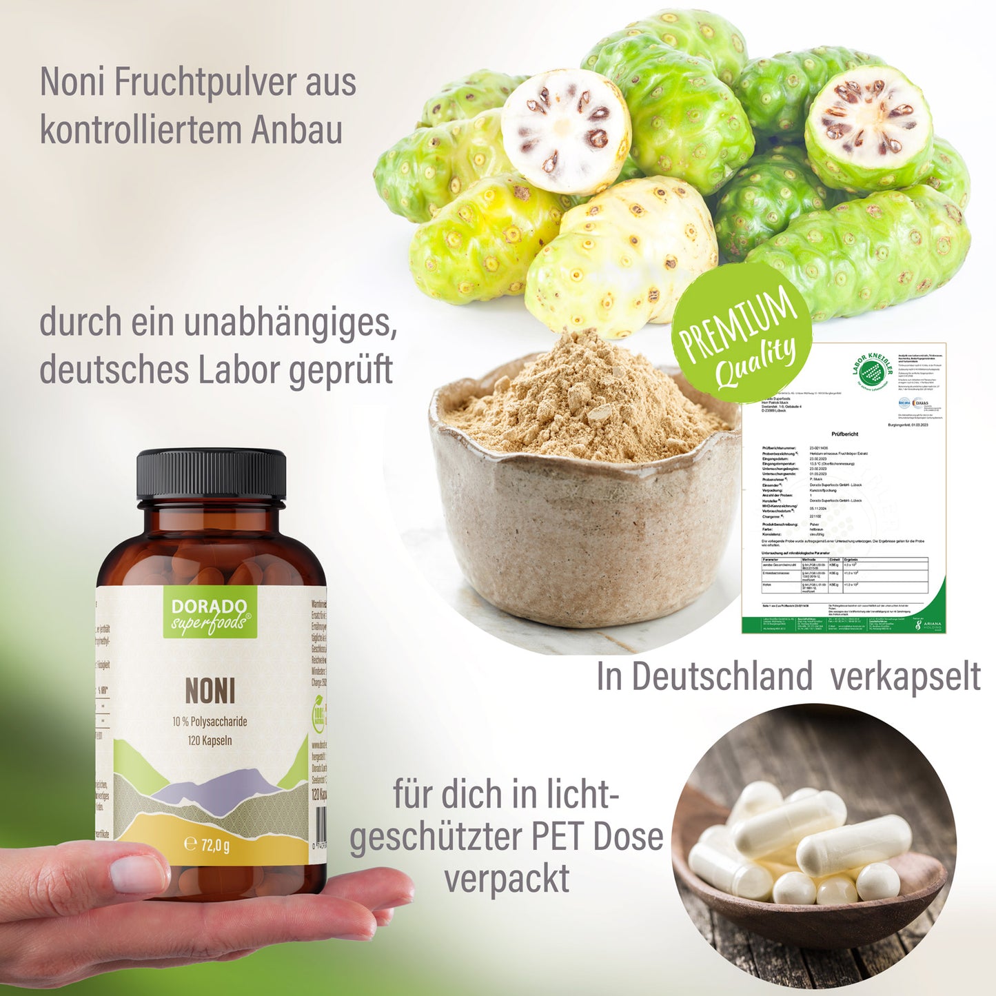 Noni Kapseln - 120 Stück, 1500 mg Tagesportion