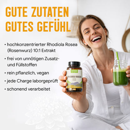 Rosenwurz Kapseln – 470 mg Rhodiola rosea Extrakt | 5 % Salidroside – 120 Stück 4-Monatsvorrat