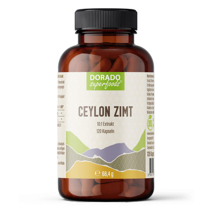 Ceylon Zimt Kapseln – 470 mg Rindenextrakt | 10 % Polyphenole – 120 Stück 4-Monatsvorrat