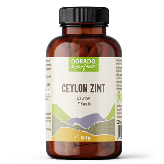 Ceylon Zimt Kapseln – 470 mg Rindenextrakt | 10 % Polyphenole – 120 Stück 4-Monatsvorrat