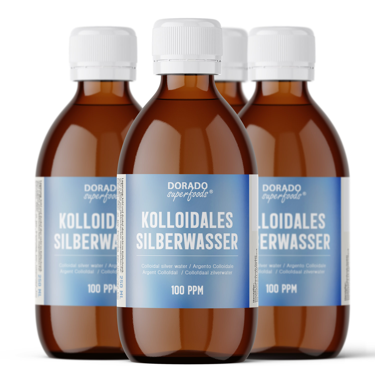 kolloidales Silberwasser 100 ppm - 1000 ml (4 x 250 ml)
